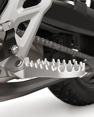 The enduro footrests and shift assistant Pro of the F 450 GS from BMW Motorrad