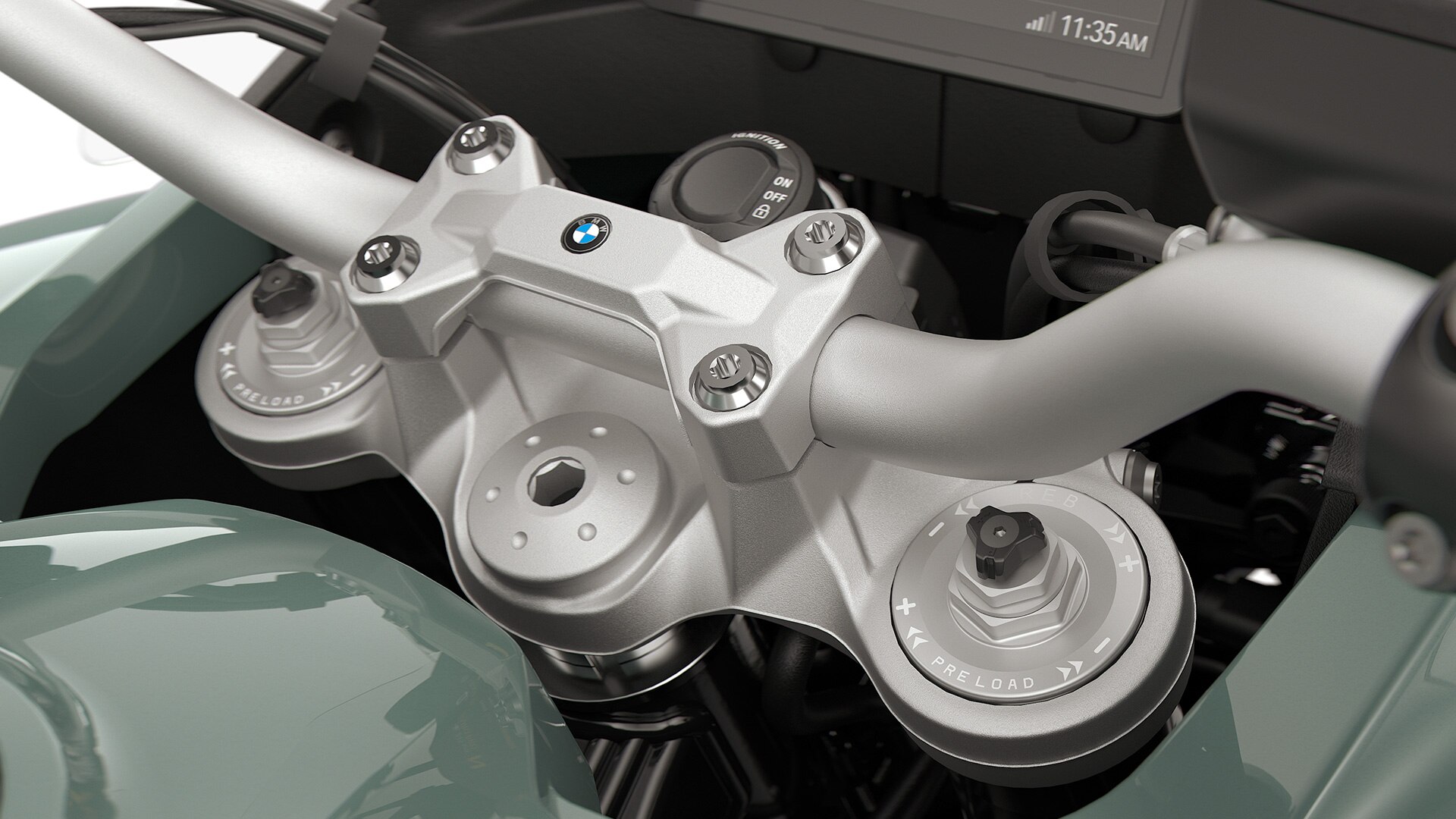 The adjustable fork of the F 900 GS Adventure from BMW Motorrad