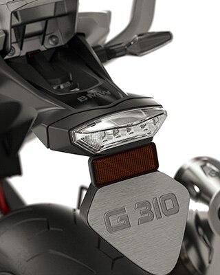 We see the number plate carrier of the G 310 GS.