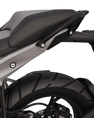 The rear with passenger seat and grab handles of the R 1300 GS from BMW Motorrad