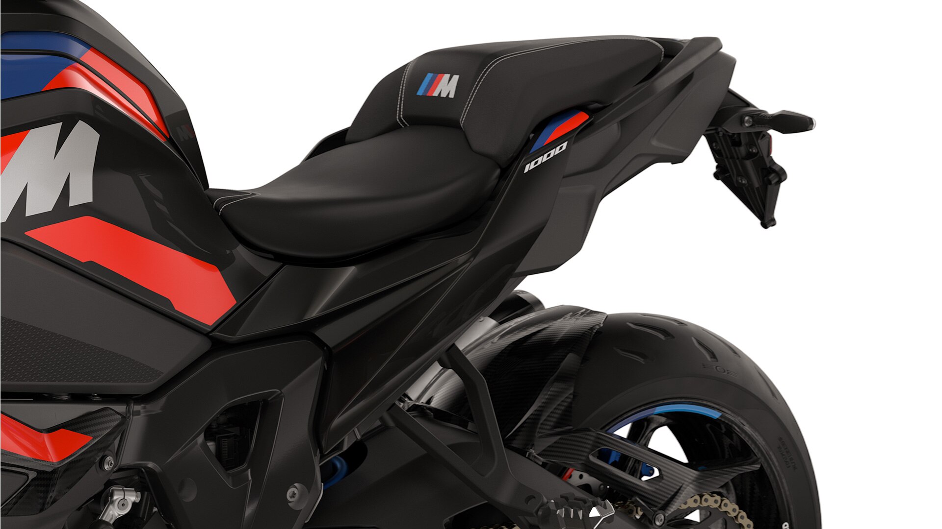 The slim rear and milled parts of the M 1000 XR from BMW Motorrad