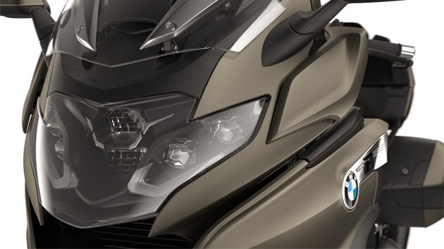 Focus on the LED headlights.